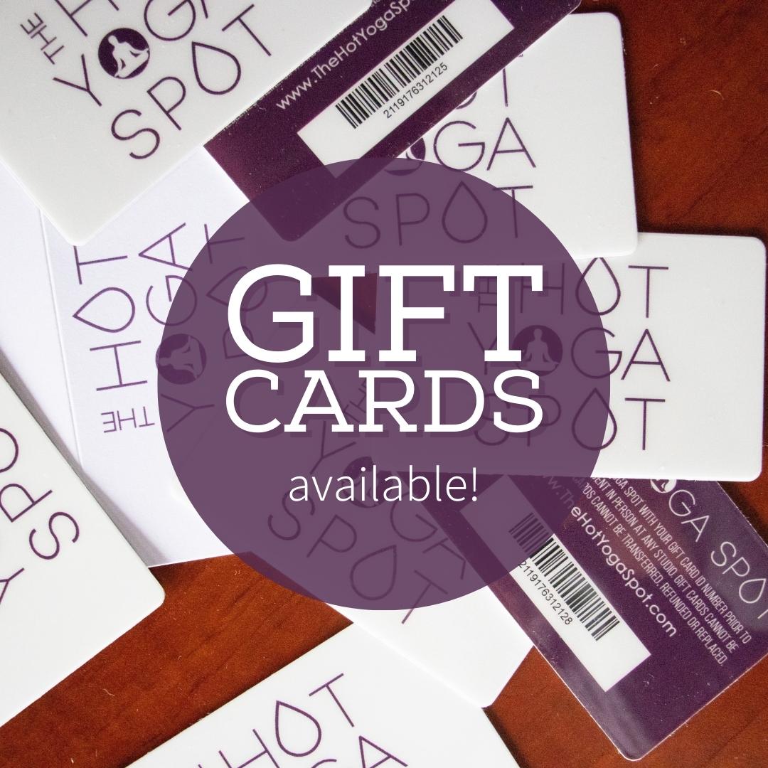 Do something sweet for your loved one that loves The Hot Yoga Spot! Buy a gift card today online, over the phone, or in person to make your loved ones' day. 

Purchase here: thehotyogaspot.com/gift-cards