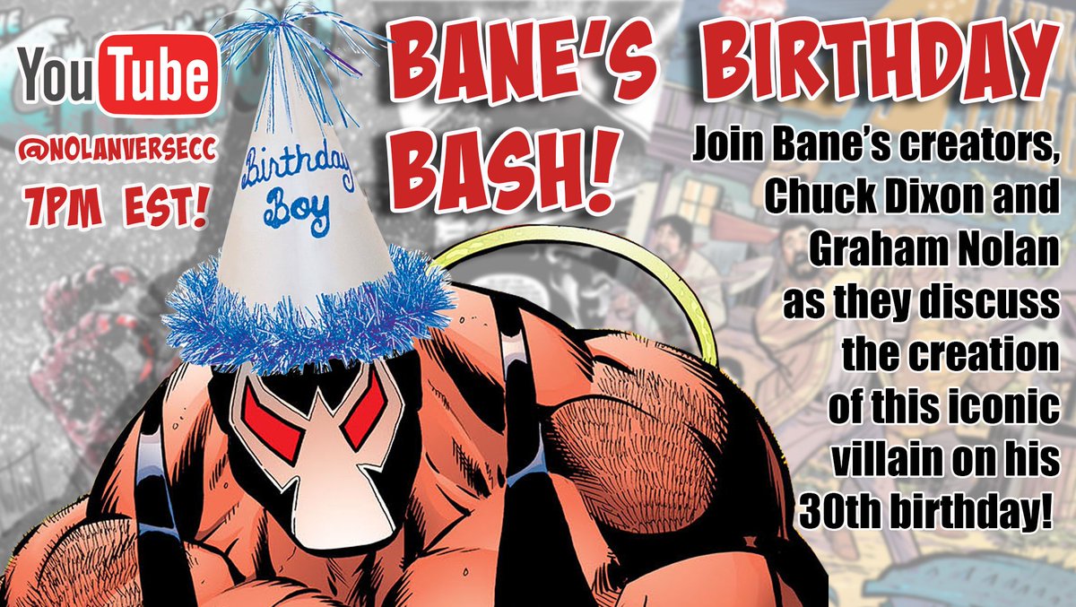 Join Spinrack founders and Chuck Dixon and Graham Nolan tonight to celebrate the 30th anniversary of their most famous creation: BANE!
youtu.be/JJ2s8YnlCrU