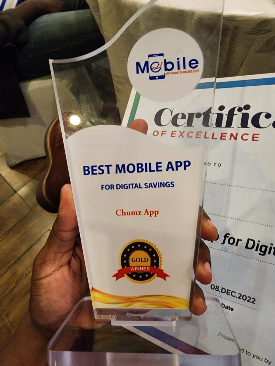 We got nominated & WON 🥇🥇 Best Mobile App for Digital Savings in 🇰🇪🇰🇪 #MobileAppAwards2022 #SaveWithChumz