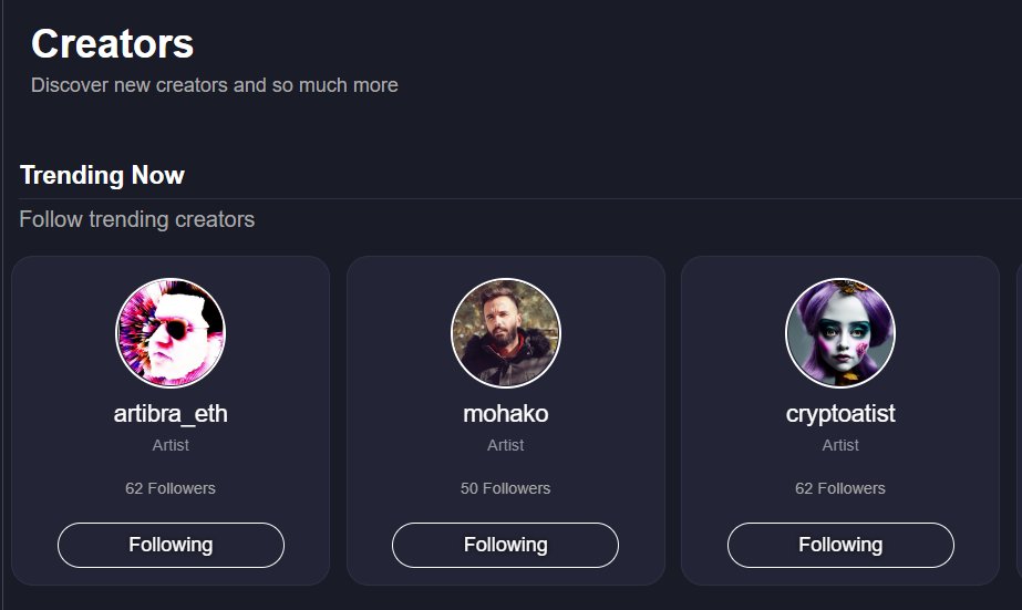 Hellooo #NFT Fam!
Do you wonder who is trending in #OIX now? 🤔

<a href="/artibra_nft/">artibra</a>
<a href="/moohakoo/">Mohako 📷</a>
<a href="/b_karacaa/">cryptoartis.eth</a>

Go to oix.app/discover/creat… to see more😉

#OIXtrending