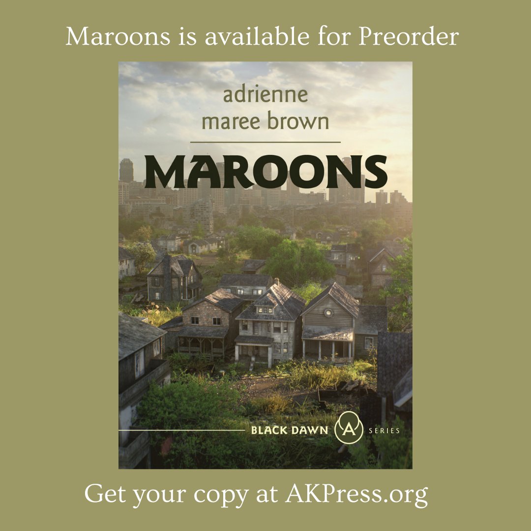 MAROONS, the second book in @adriennemaree 'Grievers' trilogy, is now available for preorder. Place your order now, and get 25% off! We'll ship it when it arrives at our warehouse. Order your copy at AKPress.org.