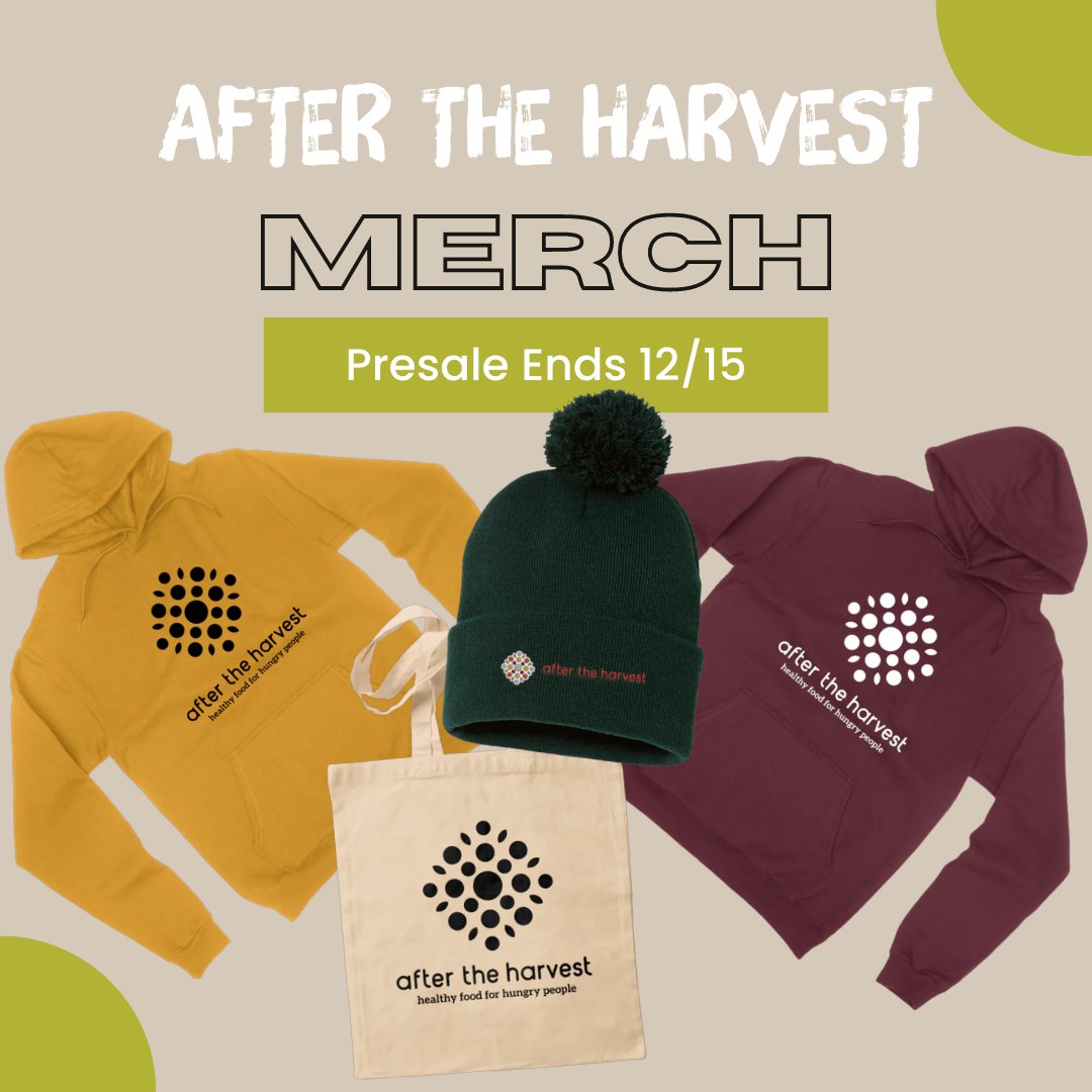Have you checked out our cute and cozy merch? 
Clear out those last few people on your holiday shopping list, or grab something for yourself!
There is one week left of our presale click below to check it out! 

ow.ly/2mZK50LX0br

#gleaningforgood #aftertheharvest #merch