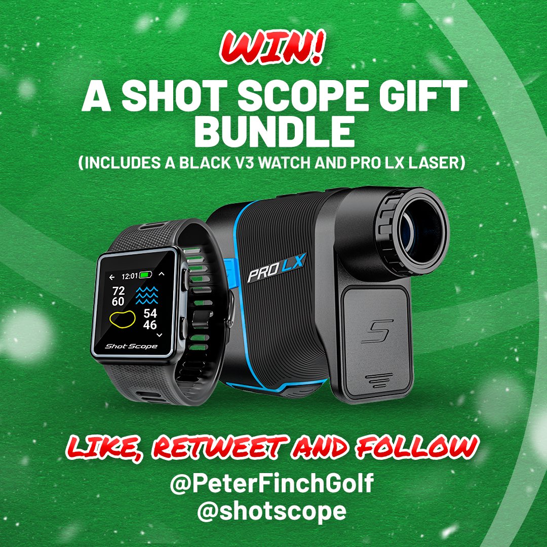 Peter Finch (@peterfinchgolf) on Twitter photo Win a SHOT SCOPE GIFT BUNDLE!!!! 🎁😍
TO ENTER:
❤️, RETWEET, Follow me and <a href="/shotscope/">Shot Scope</a>
(Bundle includes a Black V3 watch and PRO LX laser🎅)
The closing date for entries is December 31st.
To have the best chance of winning ALSO ENTER on my Insta and TikTok too! Win a SHOT SCOPE GIFT BUNDLE!!!! 🎁😍
TO ENTER:
❤️, RETWEET, Follow me and <a href="/shotscope/">Shot Scope</a>
(Bundle includes a Black V3 watch and PRO LX laser🎅)
The closing date for entries is December 31st.
To have the best chance of winning ALSO ENTER on my Insta and TikTok too!