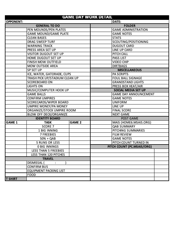 8u Game Day Roster Sheet.pdf Chuck Box on Twitter: