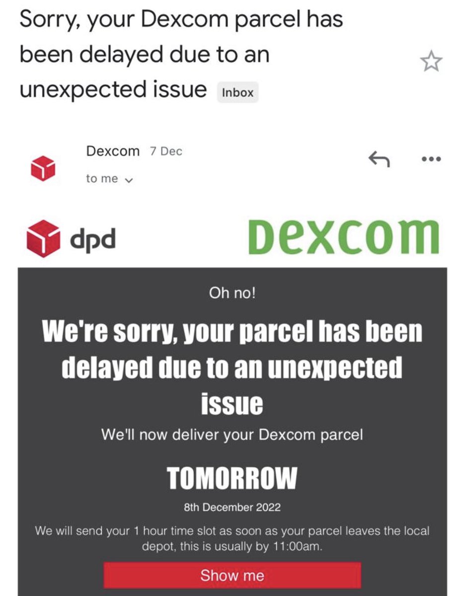 5 days in a row this has happened. This is essential medical equipment that my daughter has run out of. <a href="/dexcom/">Dexcom</a> <a href="/DPDgroup_news/">DPDgroup</a> #gbdoc