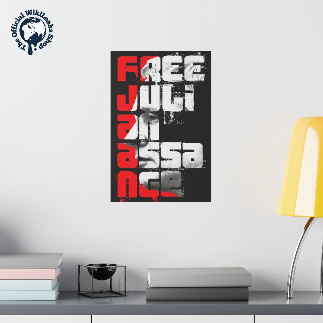 Free Julian Assange - wikileaks.shop/collections/pr… #FreeAssangeNOW #Truth #Justice #DropTheCharges #poster