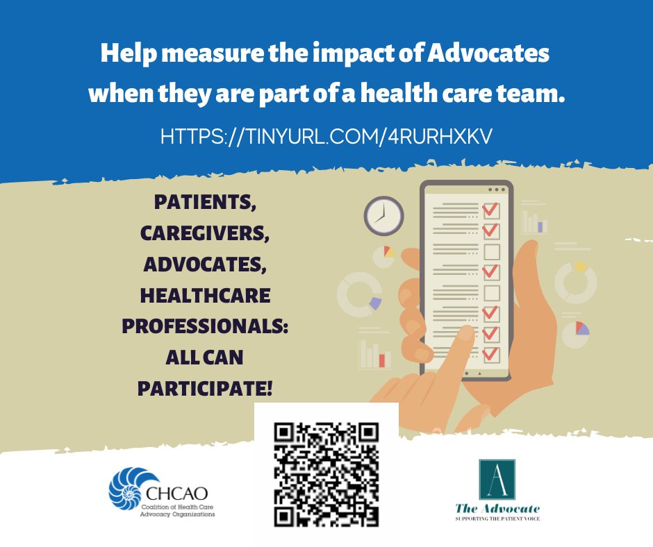 PACBBCPA's tweet photo. What is the impact of a patient or health care advocate being involved in patient care? Complete a brief, confidential online survey to help us find out. Don’t wait - the deadline to participate is December 20th! https://t.co/4uvus9MU2c https://t.co/i3itVqQUhs