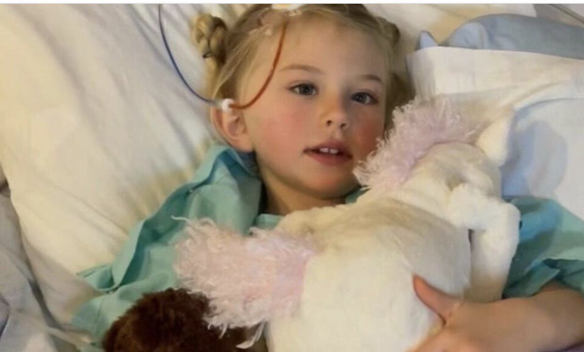 This is Alayna. She is my seven year old niece. She is battling an aggressive/inoperable tumor on her brain stem. But she has never cried or complained about it. She sings "Fight Song" by <a href="/RachelPlatten/">Rachel Platten</a> all the time because it makes her feel strong. Thank you for that song gift.