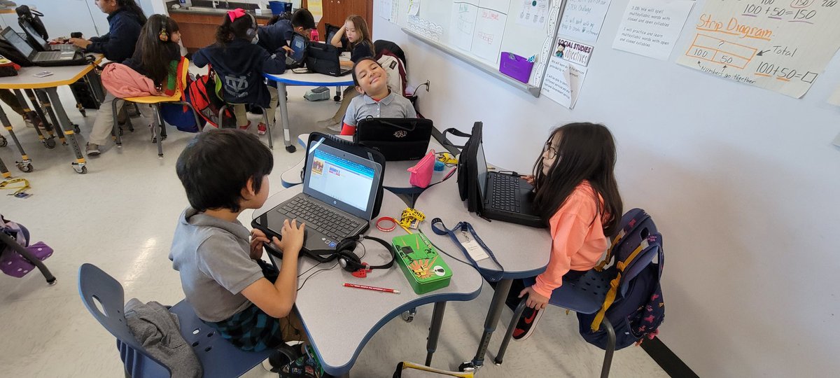 Lcguerra5's tweet photo. #HourOfCode was a success! 👏👏👏 The kids had such a great time coding their own games/characters ���� @YISDInnovLearn @MissionValleyES @edtechwizard https://t.co/ovOw5fn7ME