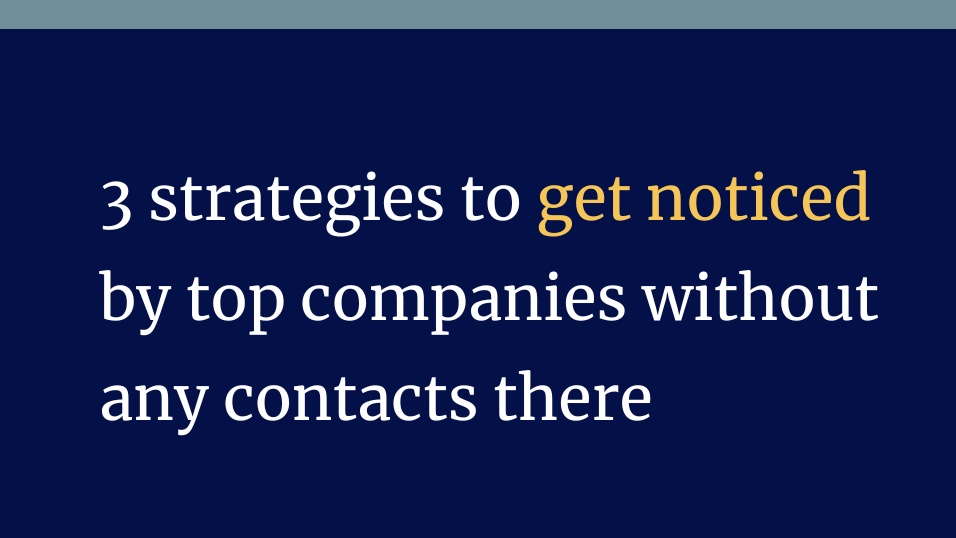 Want to make a #careerchange to a top company, but don't have any contacts there to help? 

You need a different job search strategy. 💥

Check out my latest article: 3 strategies to get noticed by top companies when you don't know anyone there 
 linkedin.com/pulse/3-strate…