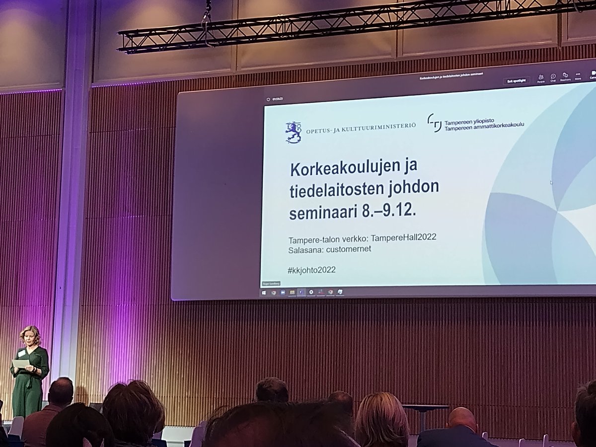 Tänään läsnä ja huomenna etänä #korkeakoulujen ja tiedelaitosten seminaarissa. Opiskelijoille varmistettava ensimmäisen vuoden jälkeen harjoittelupaikka, myös kv opiskelijoille 👍