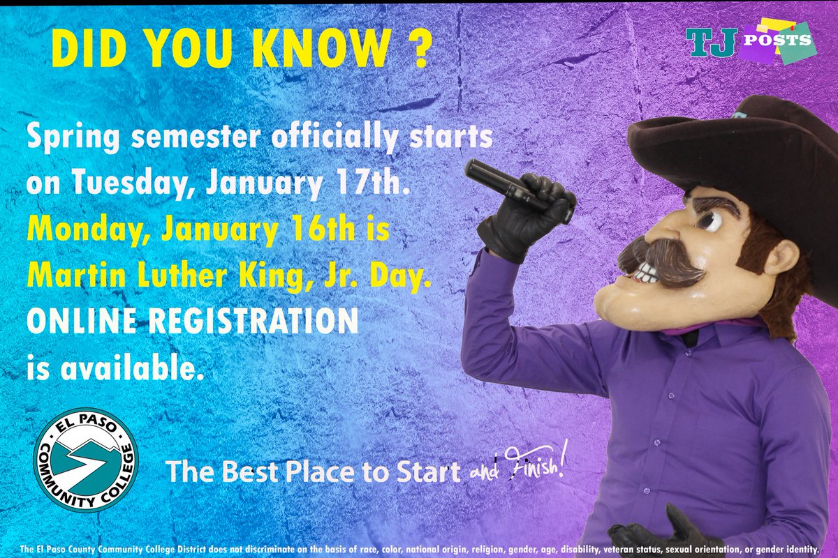 EPCCNews's tweet photo. #ElPasoCommunityCollege #TheBestPlacetoStartandFinish #EPCCpride #Tjposts https://t.co/vZeGgczlBC