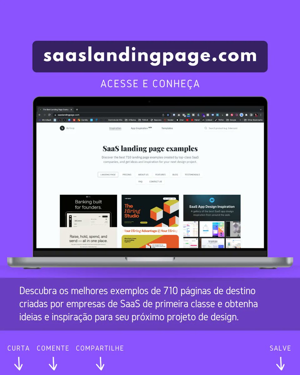 VlogTech4's tweet image. Os melhores exemplos de 710 páginas de destino criadas por empresas de SaaS de primeira classe e obtenha ideias e inspiração para seu próximo projeto de design

Acesse e conheça  🧑🏼‍💻
buff.ly/3a2xrKG 

#vlogtech #dicasdigitais #ferramentasdigitais #onlinehacks #UI