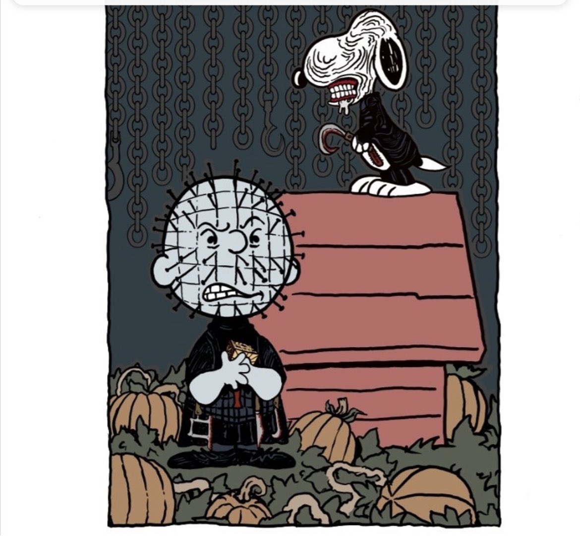 art_zug's tweet photo. See โฆ because itโs #thePeanuts BUT itโs also #Hellraiser. Itโs funny because if the inherent incompatibility of the genres. Get it? .
#snoopy #peanutsgang #comic #comicstrip #cartoon #horror #pinhead #cenobyte #terror #animation #horrormovie #hell #charlieBrown #ZugArt https://t.co/pgZivBU3CQ