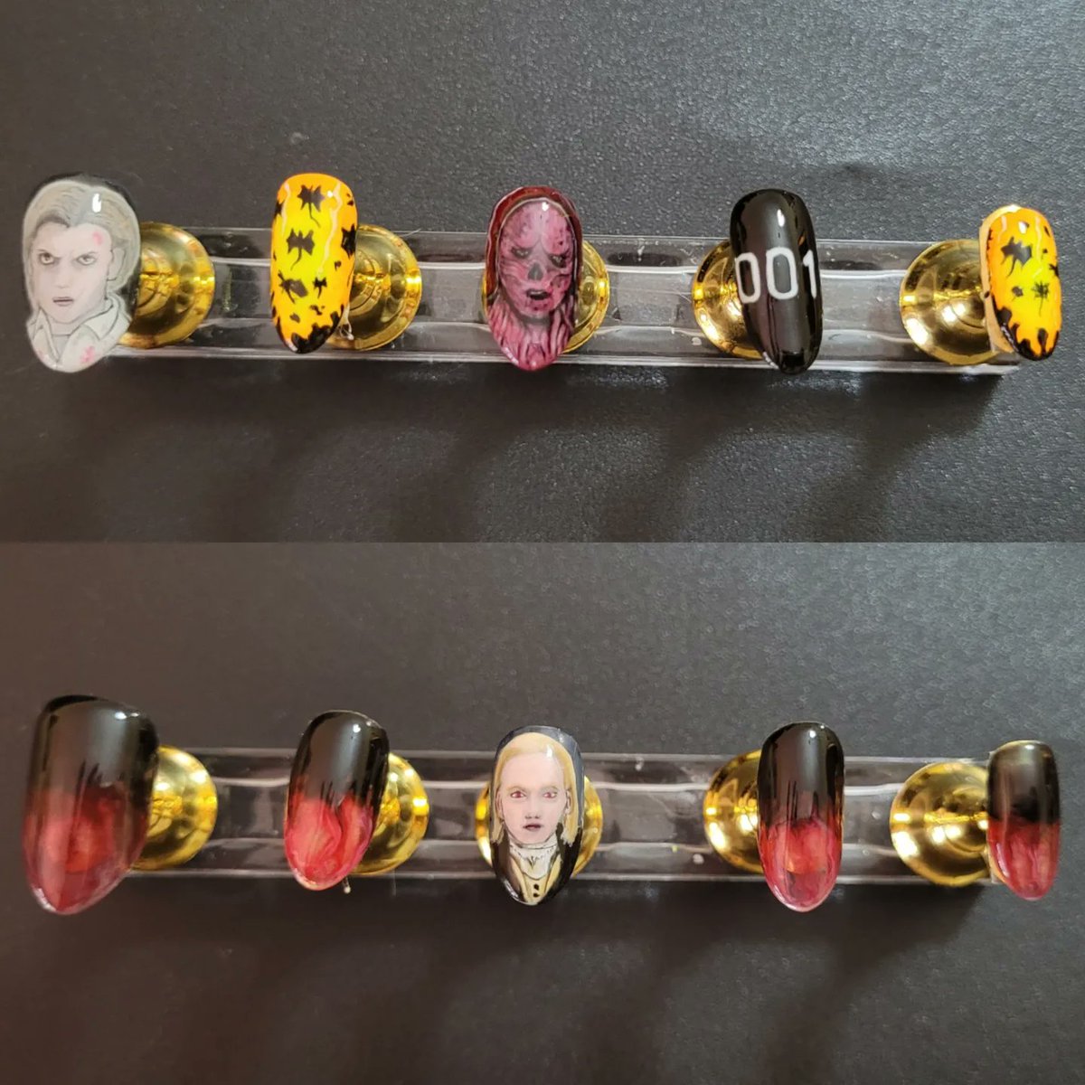 JessiAilen's tweet photo. Hice dos sets de uñas💅🏼 press on para el sábado, cuando veamos al bomba de @Jamiebower 💖 mínimo espero que las vea y le gusten (o que me mienta🤣) #jamie #JamieCampbellBower #jamieargentina #ComicConArg https://t.co/a4RjdG2fj8