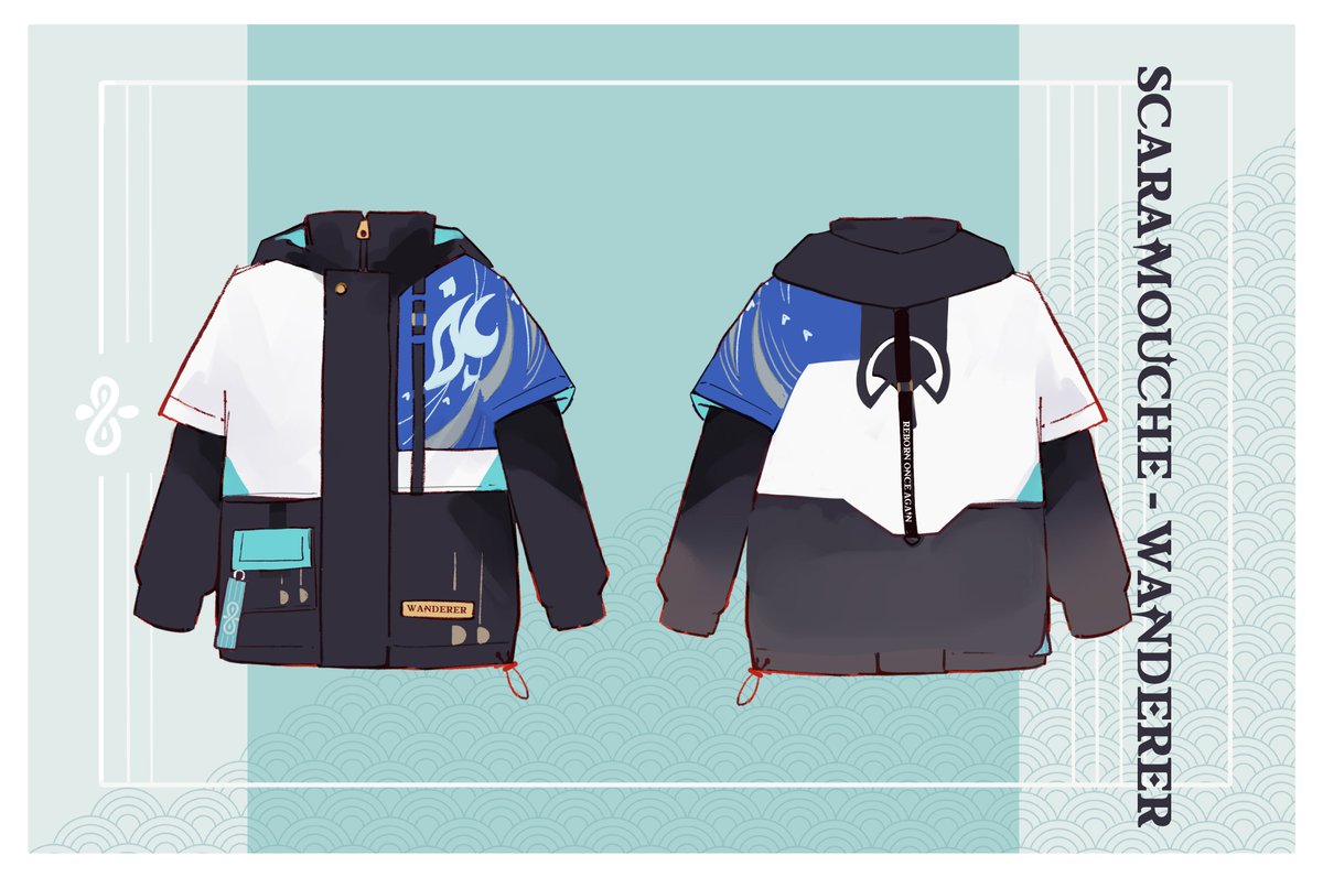 ☄️ Interest check for the last Genshin Impact Streetwear design! SCARA JACKET! 

RT if you like it💞 #scaramouche #wanderer
