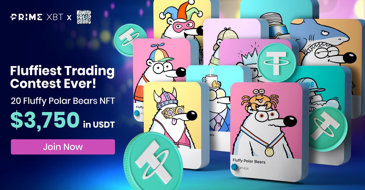 PrimeXBT's tweet image. 🏆 Time to start trading for the Fluffiest trading contest Ever! Show your trading skills. The contest is now LIVE on #PrimeXBT

Prizes:
💰 $3,750 #USDT
🐻‍❄️ 20 NFTs from @polarbearsNFT
🗓️Dec 7 - Dec 20

👉 Enter now: eng.primexbt.com/contests