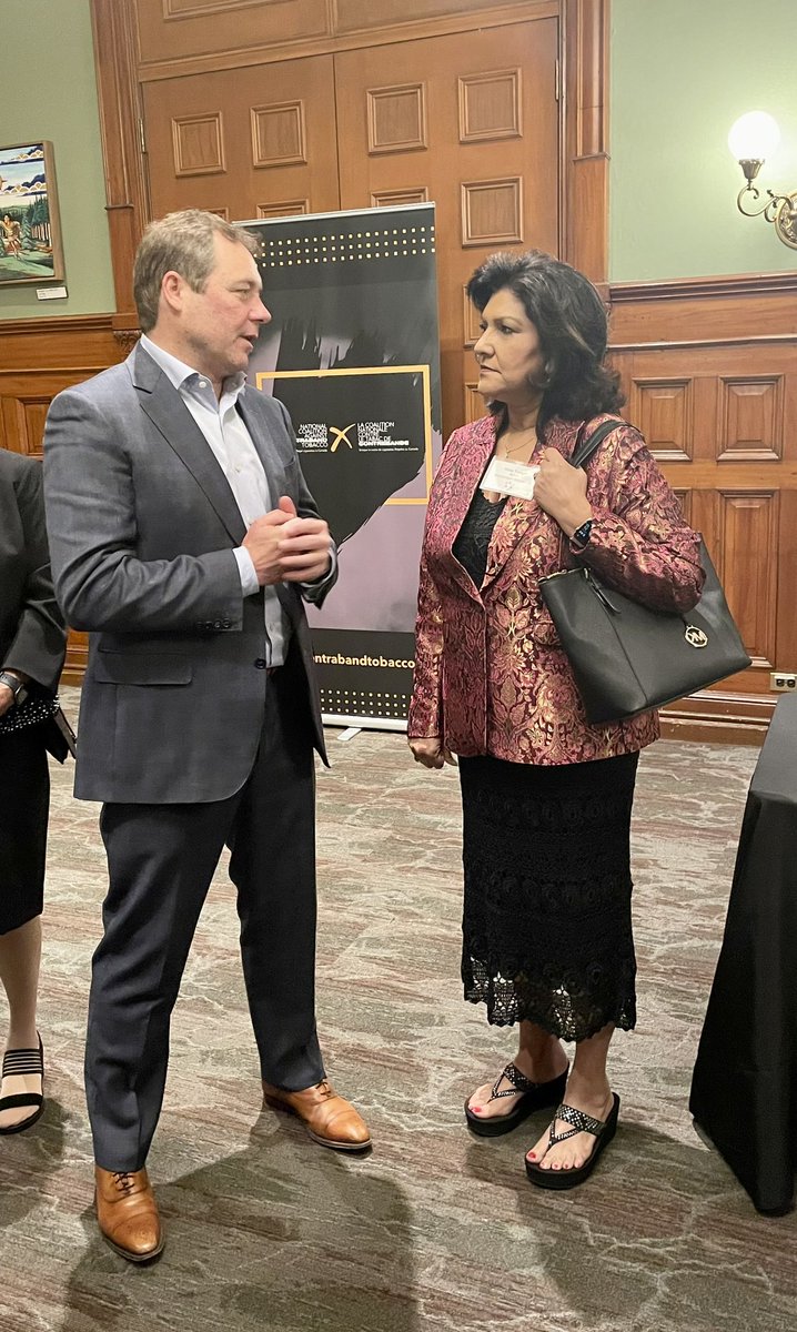 StopContraband's tweet photo. Thank you to all the Ministers, MPPs and staff who attended our Stop Organized Crime Night at Queen’s Park earlier this week.

We look forward to working with you all in the months ahead to take action against criminal gangs and #contraband #tobacco. #onpoli https://t.co/u1KEBXKs0R