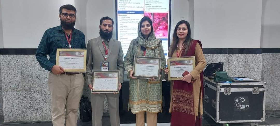 paeds_2's tweet photo. Our residents Dr Assad Ameer Dr ALLAH DITA Dr Rija khalid Dr Warda Tahir Dr Lubna Khan and Dr Laraib Amjad presnted their posters and presentations in 20th Binnial   Surgicon 2022 at Kind Edward Maedical university..Dr ALLAH DITA secured 3rd position in Poster presentation... https://t.co/iMk742Jj7B