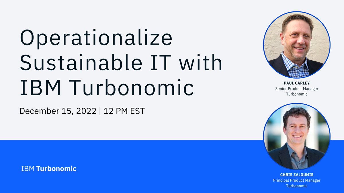 What if IT Operations could reduce energy use and cut carbon emissions without sacrificing app performance? Tune in on December 15th and learn how IBM Turbonomic’s new Sustainable IT Dashboard can help organizations reduce their energy and carbon impact. ibm.webcasts.com/starthere.jsp?…