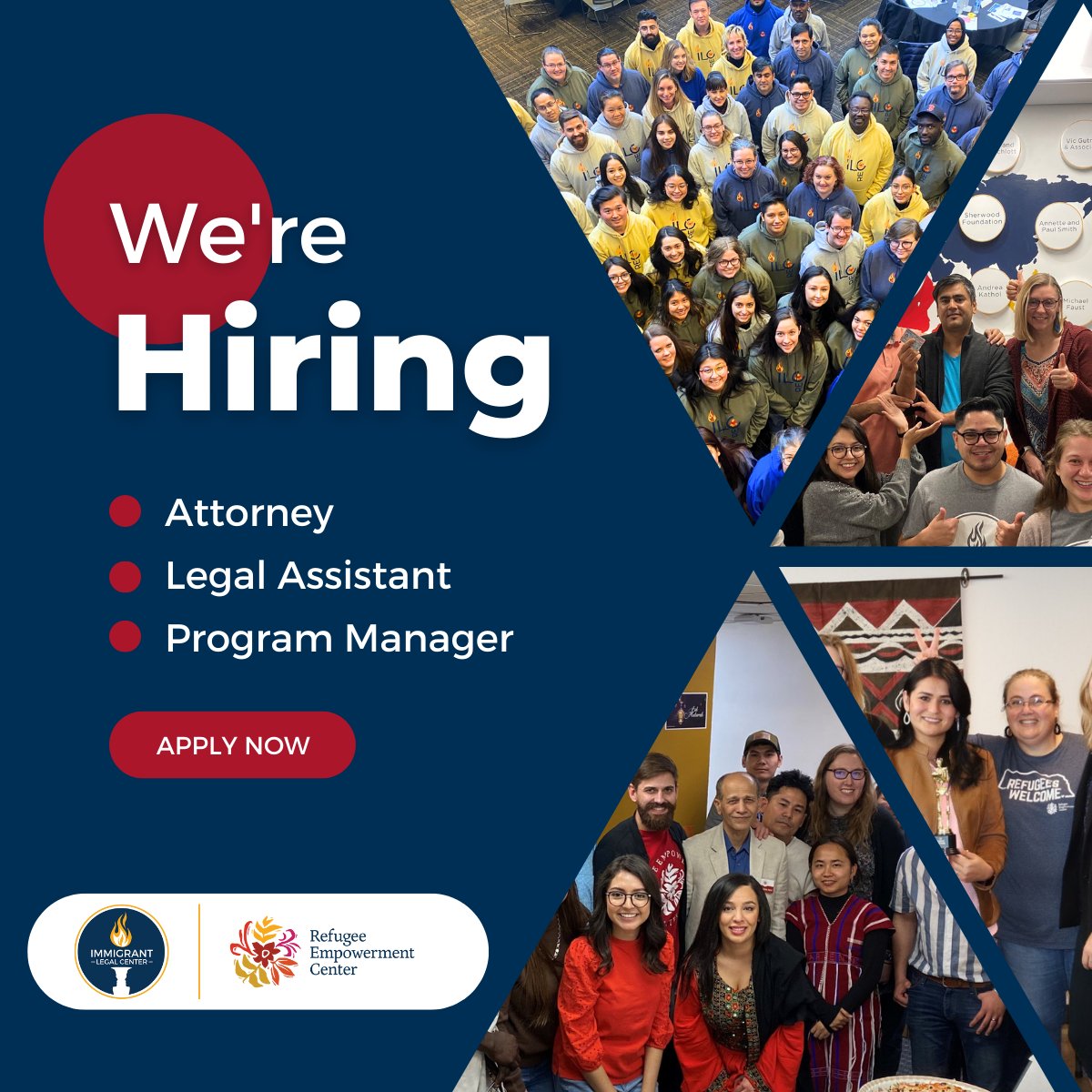 immigrantlc1's tweet photo. We're hiring! Current job openings include attorney, legal assistant and program manager. Come join our dedicated team serving immigrants in Nebraska and southwest Iowa!  https://t.co/Mmj5n2w6IE https://t.co/4B9eTJrrEb
