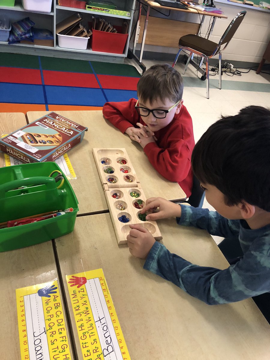 amavesedu's tweet photo. Grade 6 friends came to teach our class the game Mancala this morning! #ocsbCodes @AmyNesbitt1 https://t.co/ikFZC3VZWf