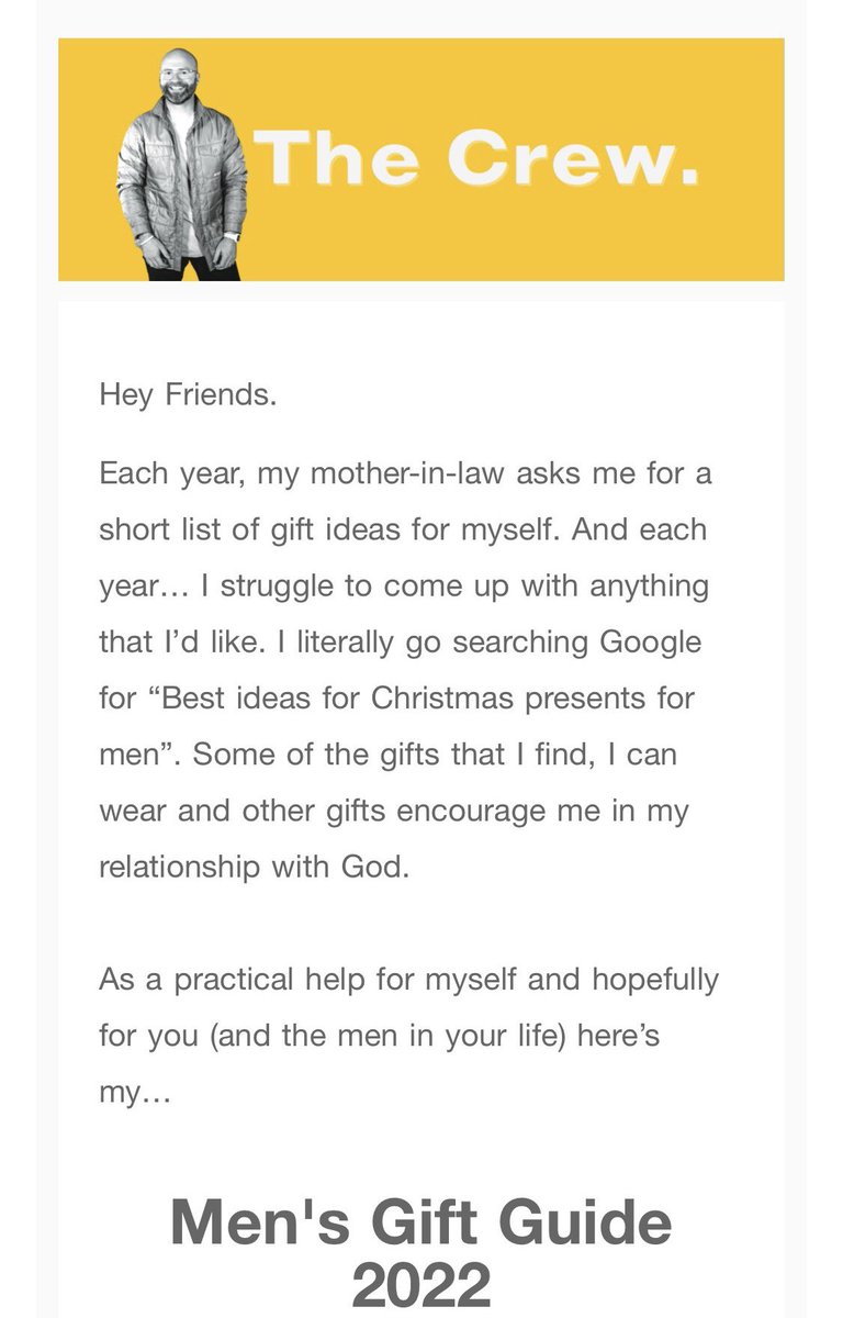 adamweber's tweet image. Men’s Gift Guide for Xmas 2022

If you struggle to know what to get the men in your life OR fellas, you don’t know what to ask for, this is for you!

I genuinely enjoy these things &amp;amp; thought it'd be fun. There’s no ads or special links.

To get it, go to adamweber.com/thecrew