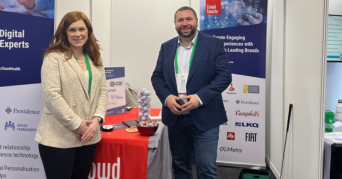 crowdfavorite's tweet photo. Shout out to our team: @karimmarucchi, @Bogdan_F &amp; @MeghanGoetz for representing Crowd Favorite, and to Edmund Turbin from @getpantheon who joined us at the @GIANT_health event this week! #digitalhealth #healthtech #innovation #giant2022 → https://t.co/iyQPmXlZu8 https://t.co/GpSgXwPICa