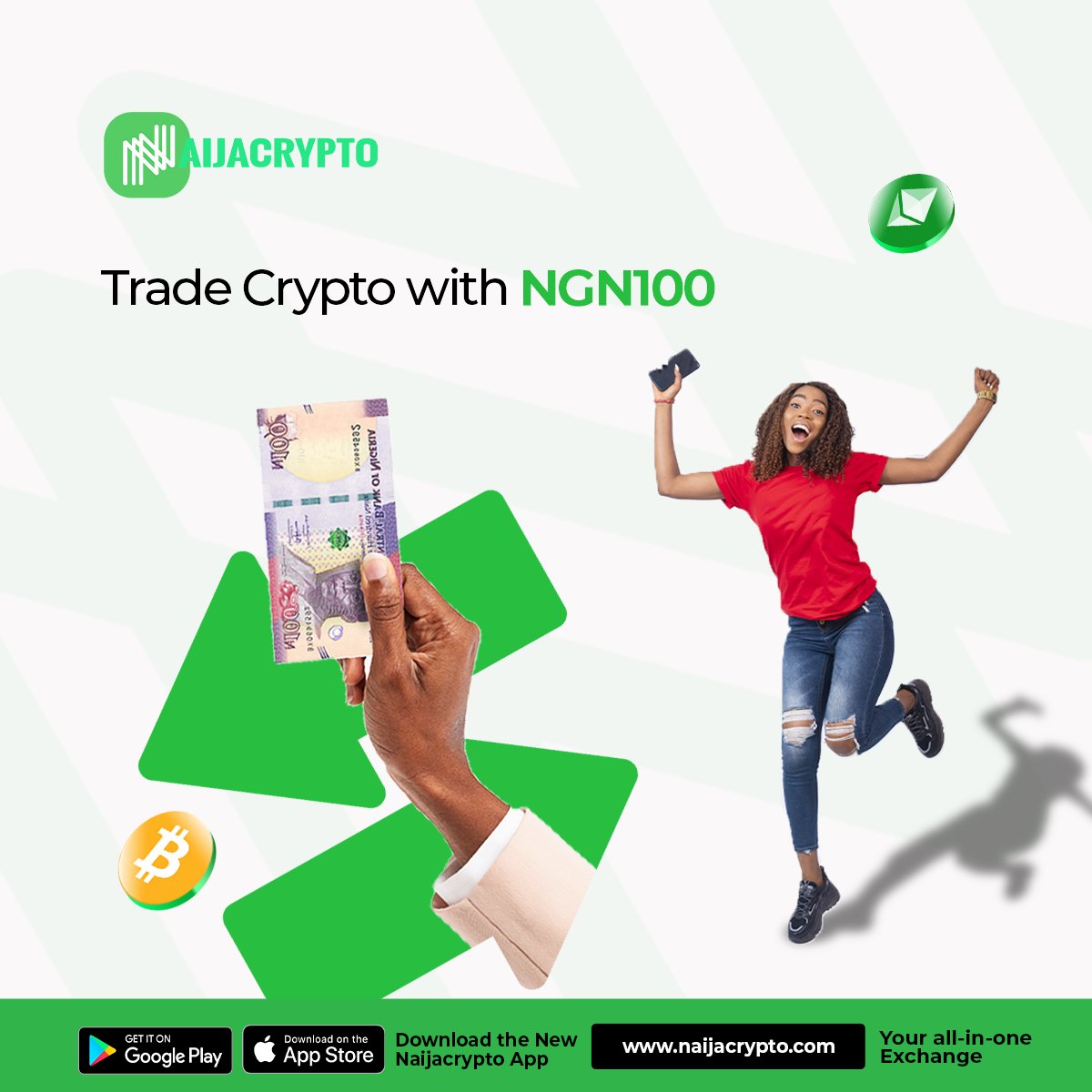 naijacrypto2's tweet image. #Update!

You don&apos;t need big money to trade crypto😌.
You can always trade crypto with as low as N100 on Naijacrypto😉. N100!

#thursday #staking #BTC #Naira #worldcup
