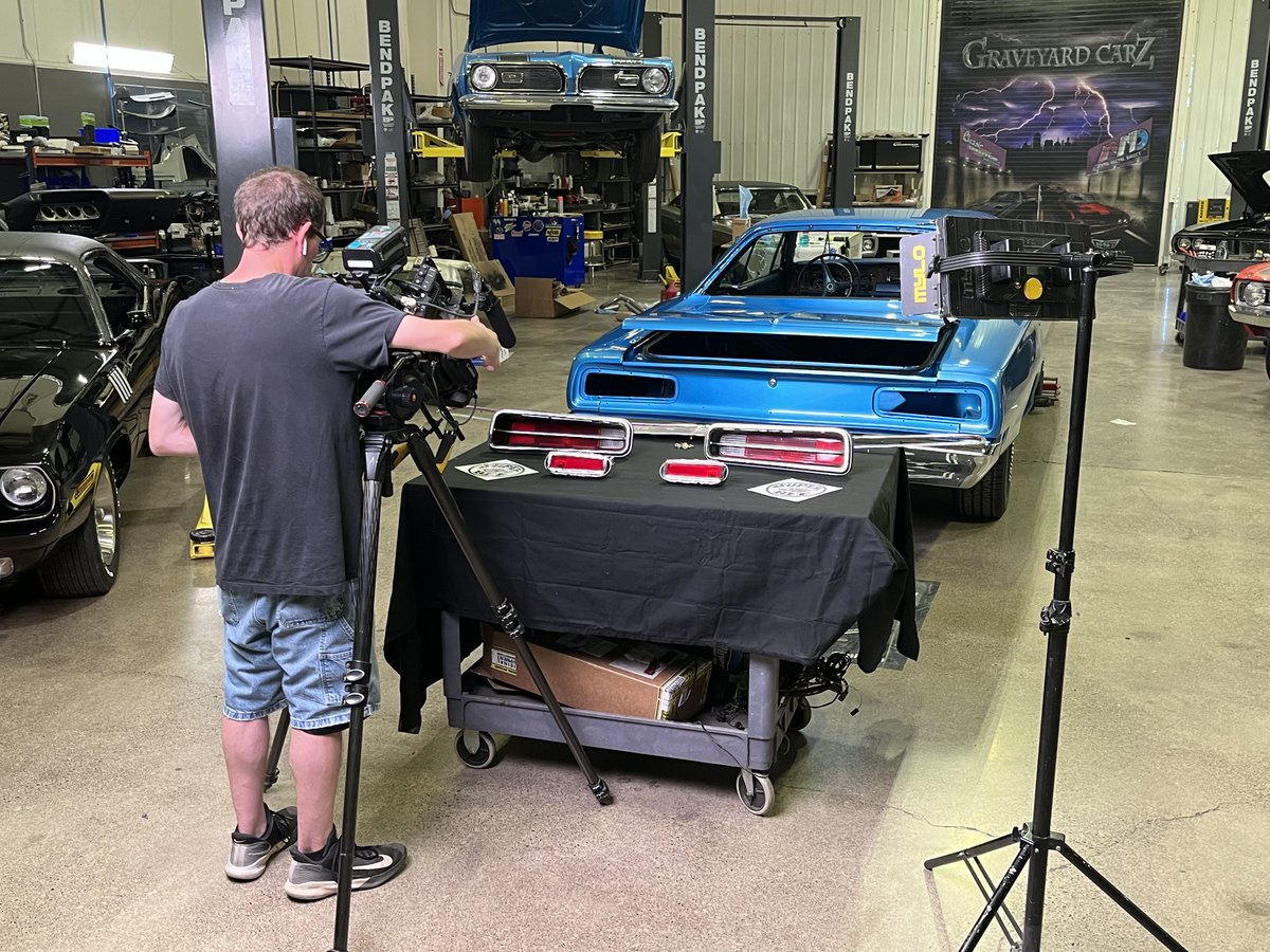 🐝 To bee continued...Don't miss the reveal of this 1970 Super Bee TOMORROW at 10/9c only on <a href="/MotorTrendTV/">Road Racing TV</a> 
#GYC #DivisionProductions #RestorationJourney #SuperBee #OnSet #PickupShots #BTS