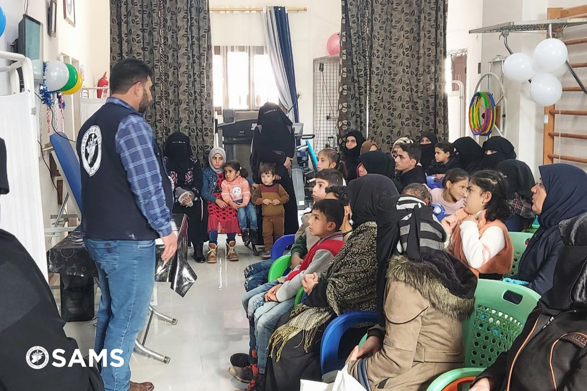 sams_usa's tweet photo. 1:3 The #Termanin #Physical #Therapy Center organized an activity for children, for the #InternationalDayofPersonswithDisabilities The event was organized by our medical teams at the center, and included many of the center’s beneficiaries along with #children from the community. https://t.co/v8QdSDne7y