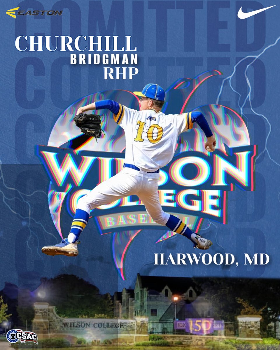 The Wilson College baseball program would like to welcome Churchill Bridgman a RHP from Harwood, Maryland. Welcome to Wilson Church! #rollnix