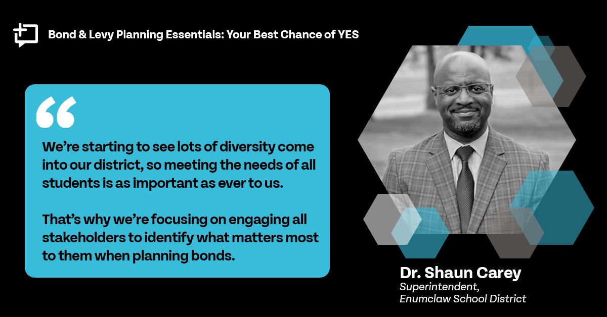 thoughtxchng's tweet photo. As communities grow, more voices need to be heard.

Dr. @ShaunVCarey, Superintendent at @EnumclawSD, shares why leading inclusive conversations with the community is a key priority for #BondPlanning success.

#SuptChat #EdChat https://t.co/sCr17ZP8Lh