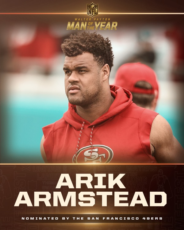 arikarmstead's tweet image. Getting in on this #WPMOYChallenge . The player whose hashtag gets used the most wins $25,000 dollars for their charity. Would love to win this for @ArmsteadProject.

Every tweet, RT, and mention with #WPMOYChallenge + @arikarmstead  helps!

Thanks everyone #49ers #49ersFaithful