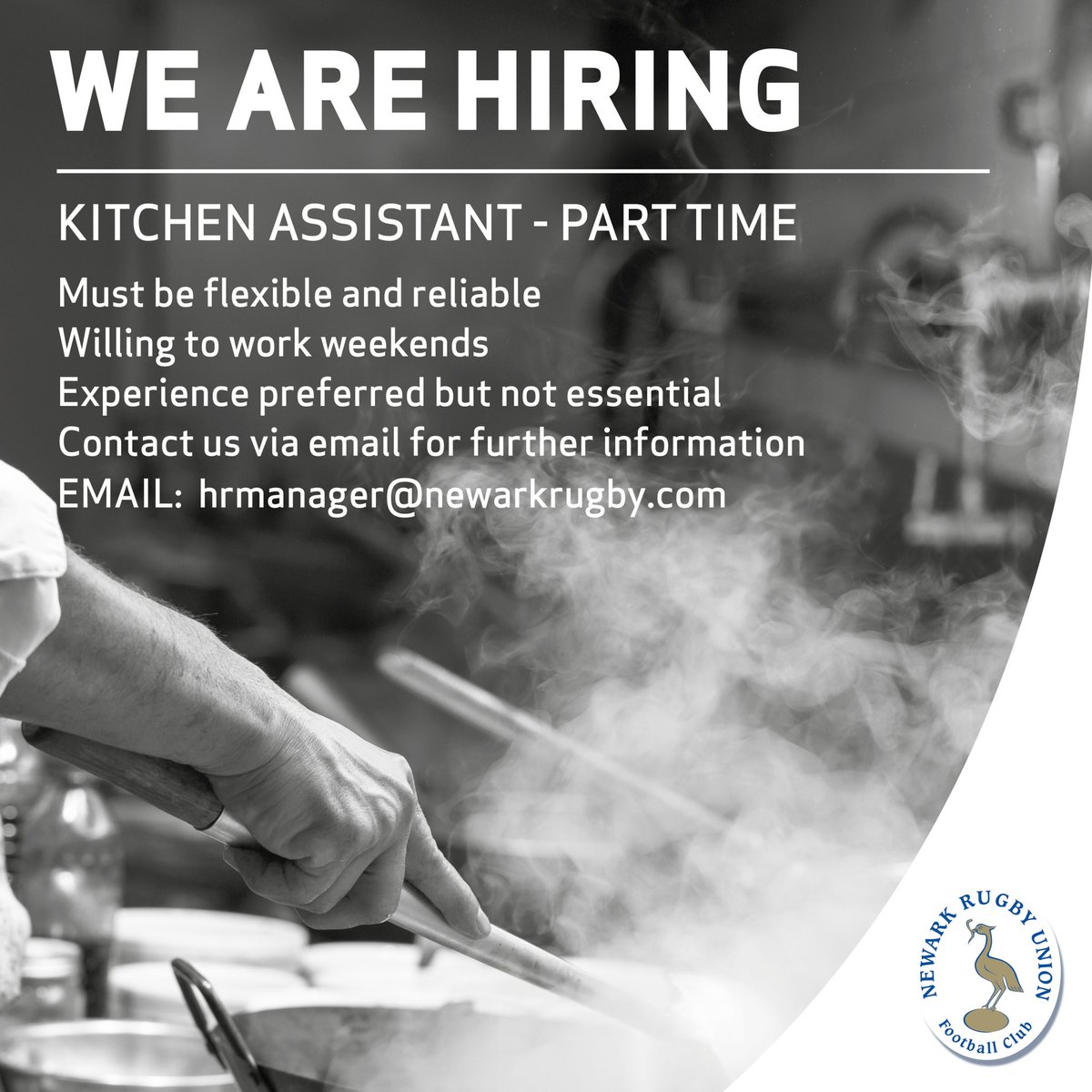 newarkrufc's tweet photo. Job opportunity at the club, please share! 📝🍴 https://t.co/rYULSEuKrz