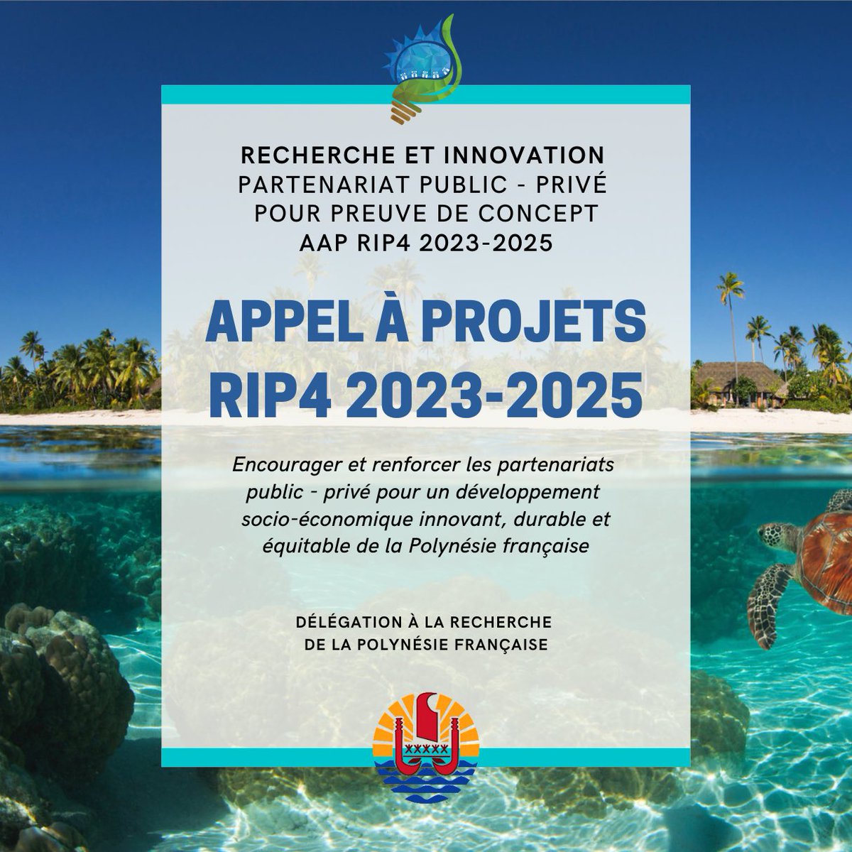 PolynesInnove's tweet image. 🇵🇫 APPEL À PROJETS 📣 La Délégation à la Recherche de la #Polynésie lance son 3e appel à projets “Recherche &amp;amp; Innovation : Partenariat Public-Privé pour Preuves de concept” sur la période 2023-2025.
ℹ️ Informations et dossier de candidatures par ici 👉🏽 service-public.pf/voir/annuaire/…