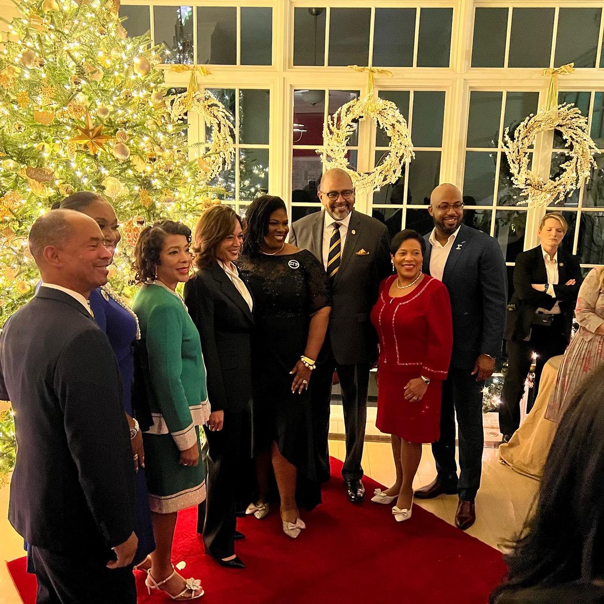 SGRho's tweet photo. International Grand Basileus Rasheeda S. Liberty attended @VP ‘s Holiday Party yesterday evening. 

In attendance was the @nphchq Council of Presidents and other community leaders. https://t.co/JSVMas27UX