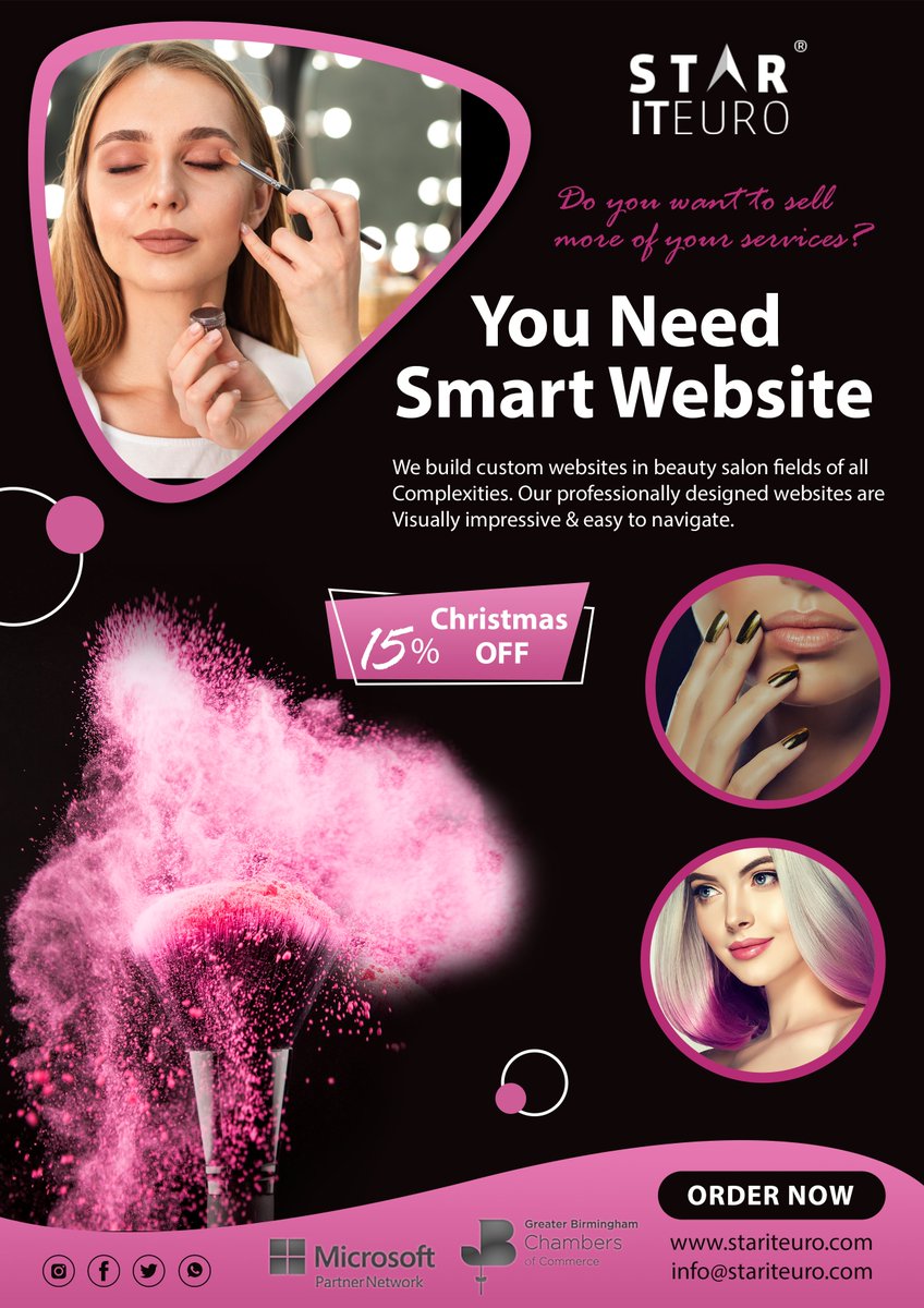 StarITEuro's tweet photo. We build custom websites in beauty salon fields of all complexities. Our professionally designed websites are Visually impressive & easy to navigate.
#beautysalon #microblading
#laser #eyebrowtattoo #eyelashextensions #lashlift #hdbrows #waxing #threading #acrylicnails #nails https://t.co/oYMsmkwV4L