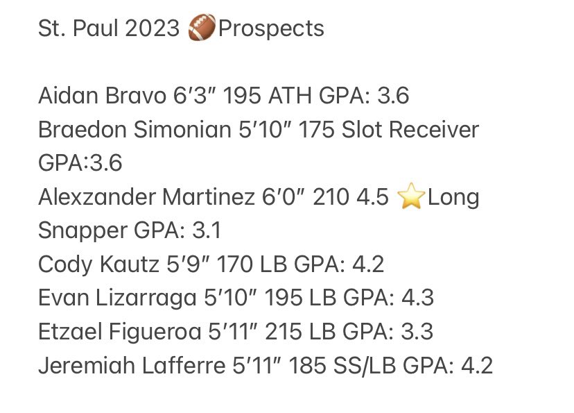 Coaches if your in Southern California come by St. Paul High School 9635 Greenleaf Avenue Santa Fe Springs Ca! Come see our players!