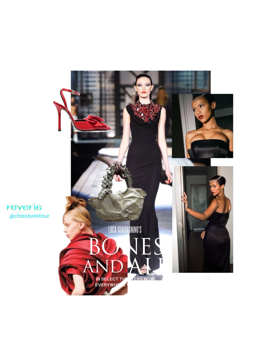 chaoswintour's tweet photo. Styling Taylor Russell for the premiere of Bones and All with the infamous ethically sourced child’s spine bag 😇 #TaylorRussellStylingWeekThree https://t.co/isAanbG2P3