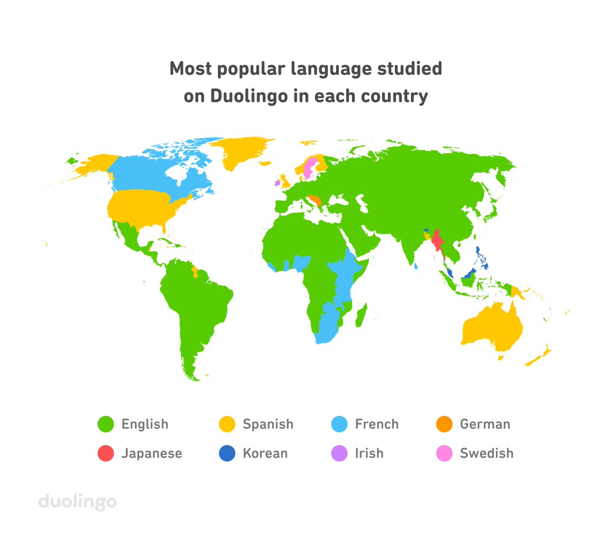 ianbremmer's tweet image. interesting data from duolingo on the second languages of the world: