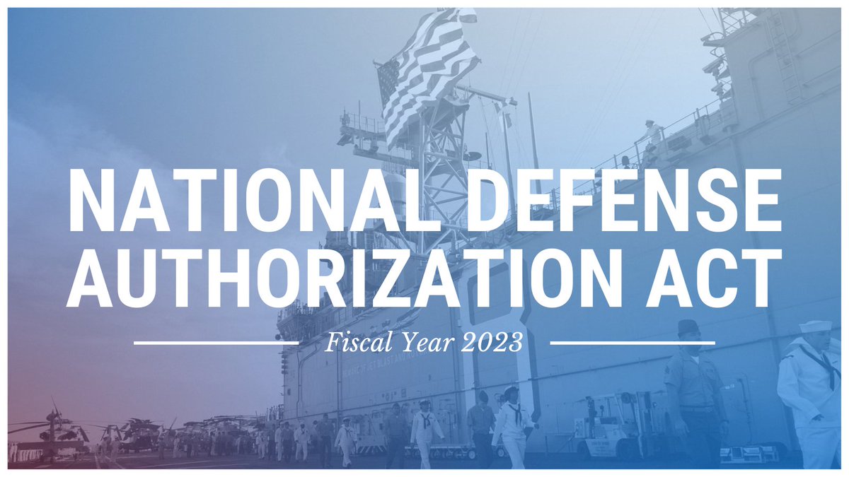 NEWS: The House today passed the National Defense Authorization Act. The #FY23NDAA invests in what makes America strong: our service members and their families, innovation and technology, and our global network of allies and partnerships.

Learn more:
adamsmith.house.gov/press-releases…