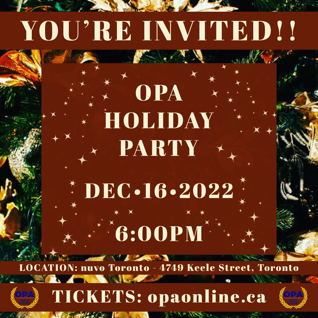 It’s time to come together in the spirit of holiday cheer and kick off the holiday season in style. 
•
Join us for the first time since 2019 and breathe new life into an OPA tradition! 
•
Purchase your ticket today: lnkd.in/gTAArBQs