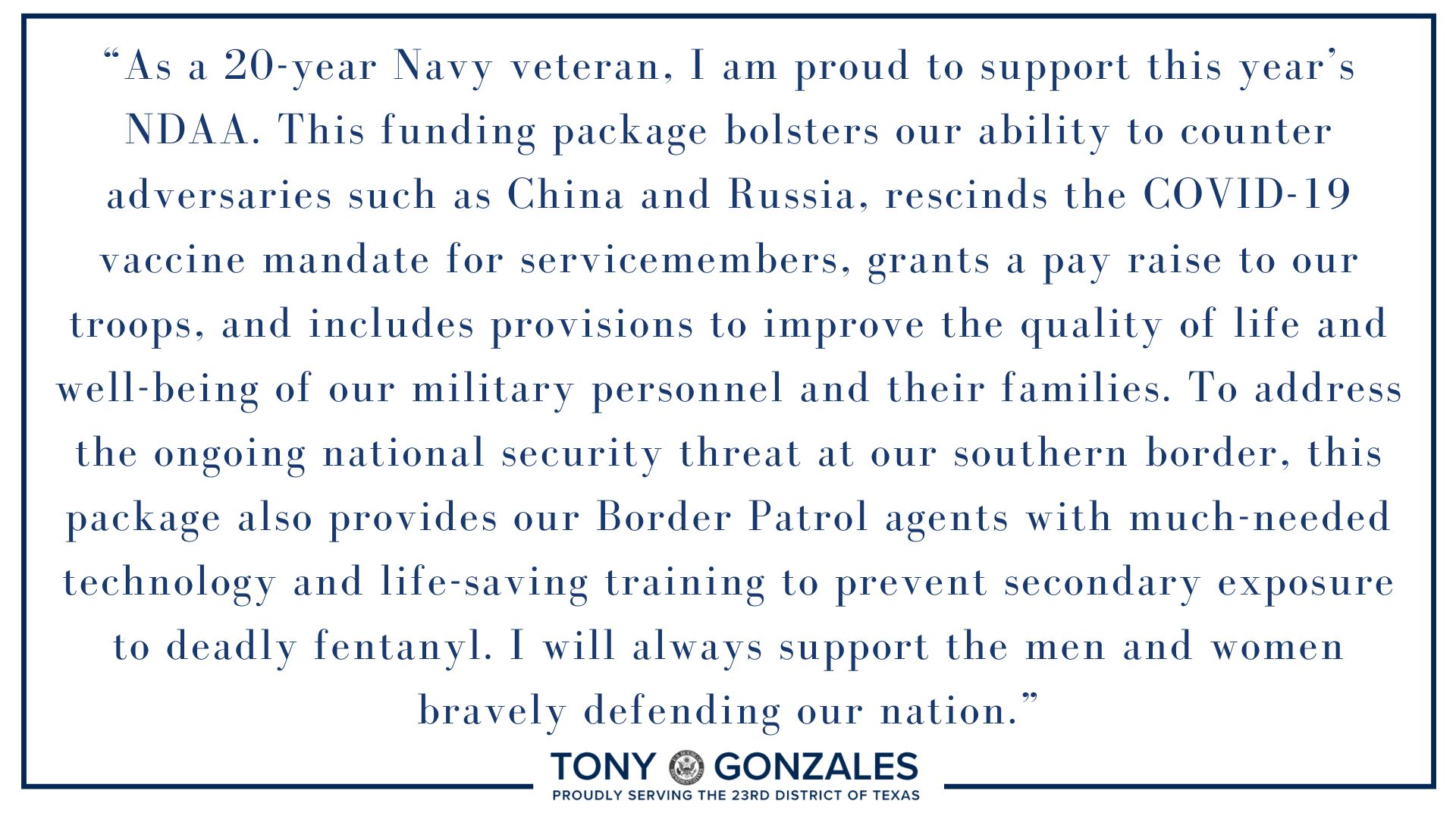 Rep. Tony Gonzales on Twitter "As a 20year Navy veteran, I was proud