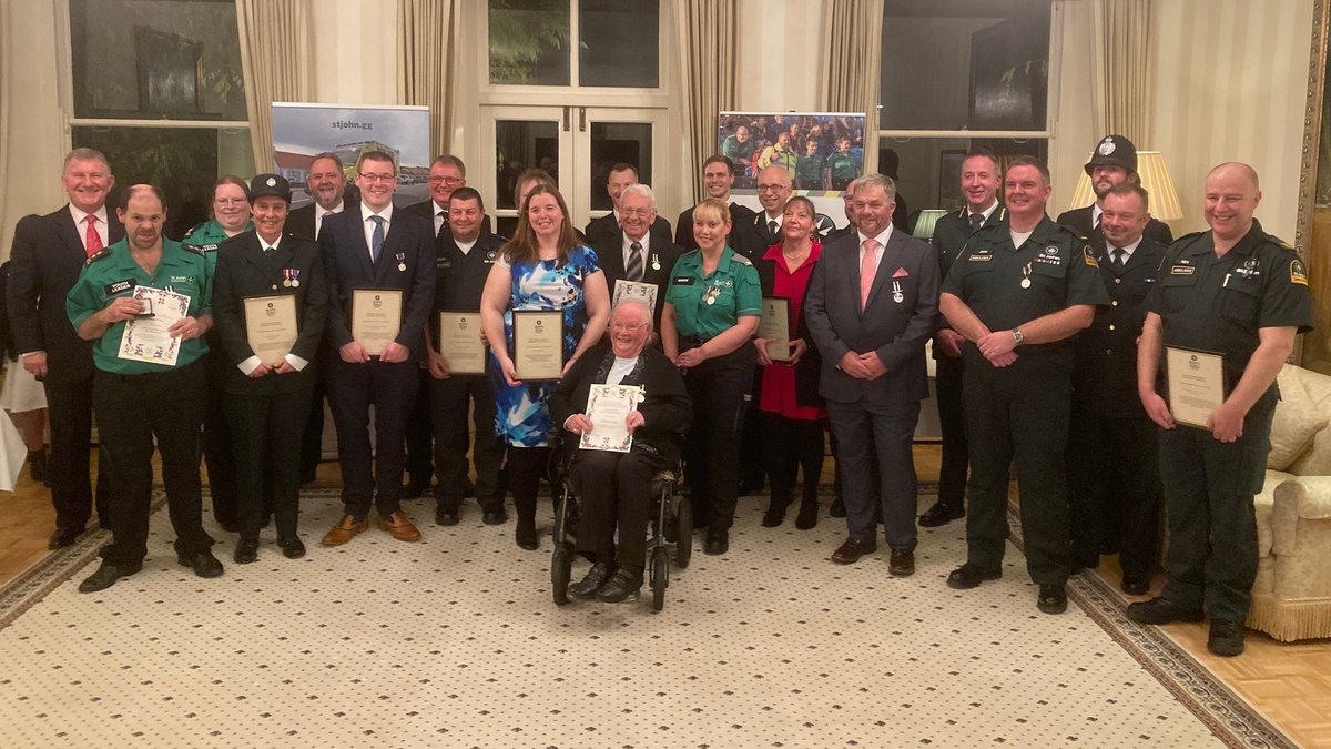 GvHouseGuernsey's tweet photo. Many congratulations to all the volunteers and staff recognised at this evening's @Stjohngsy awards! Your dedication and compassion are inspirational. Thank you for all that you do for the people of these islands. #Guernsey #ambulance #999WhatsYourEmergency https://t.co/Cswk01Nhit
