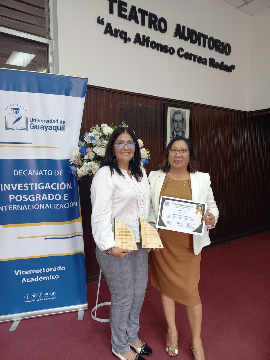 Maritzacardenac's tweet photo. Agradecemos el reconocimiento del Decanato de Investigación de la Universidad de la Universidad de Guayaquil a quienes hacemos investigación y publicamos nuestros resultados en revistas de alto impacto. https://t.co/susK46MBUS