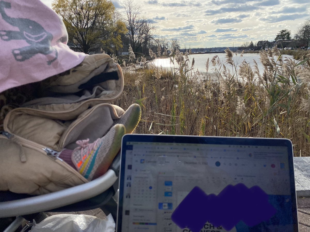 when your hubs and nanny are sick and your munchkin girl will only nap on a walk but mommas gotta work.. hotspot and a view for the w