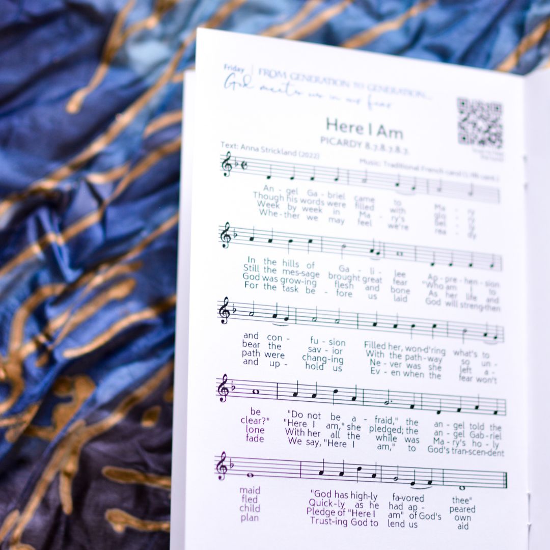 MIPresby's tweet photo. "Week by week in Mary's belly
God was growing flesh and bone
As her life and path were changing
Never was she left alone
With her all the while
Was Mary's holy child
Pledge of 'Here I am' of God's own"

— "Here I Am" by Rev. Anna Strickland for @sanctifiedart https://t.co/TP1qlGTsPY
