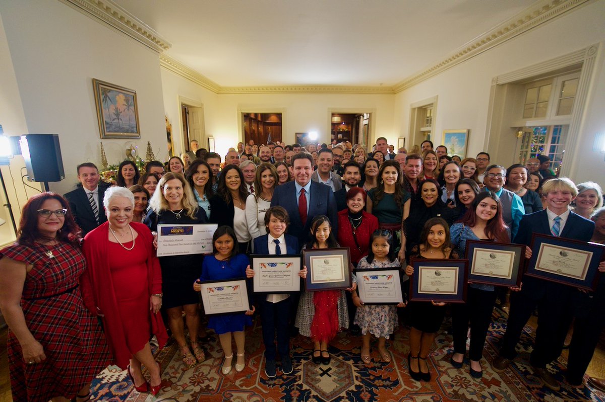 We are so proud of the three <a href="/HillsboroughSch/">Hillsborough Schools</a> students named winners of this year's Florida Hispanic Heritage Month contest! 
The students and their families were honored last night at a ceremony at the Governor's Mansion.