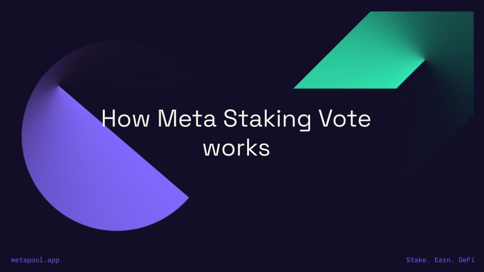 meta_pool's tweet photo. 👀 Meta Staking Vote is LIVE
#NEARisNOW #MetaPoolDAO #MetaStakingVote https://t.co/janVilbqVW